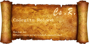 Csörgits Roland névjegykártya